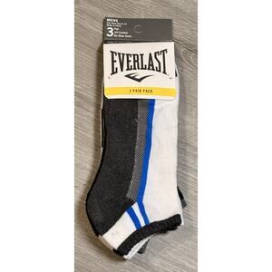 Everlast Men's No Show Socks Shoe Size 6-12 White 1/2 Cushion 3 Pairs NWT